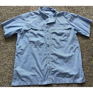 GameGuard Shirt Mens 2XL Blue Button Up Short Sleeve Vented Outdoors